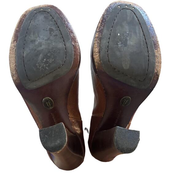 Y2K FRYE DONNA CHELSEA HEELED BOOTS SZ. 6 CHESTNUT BROWN - Picture 8 of 8
